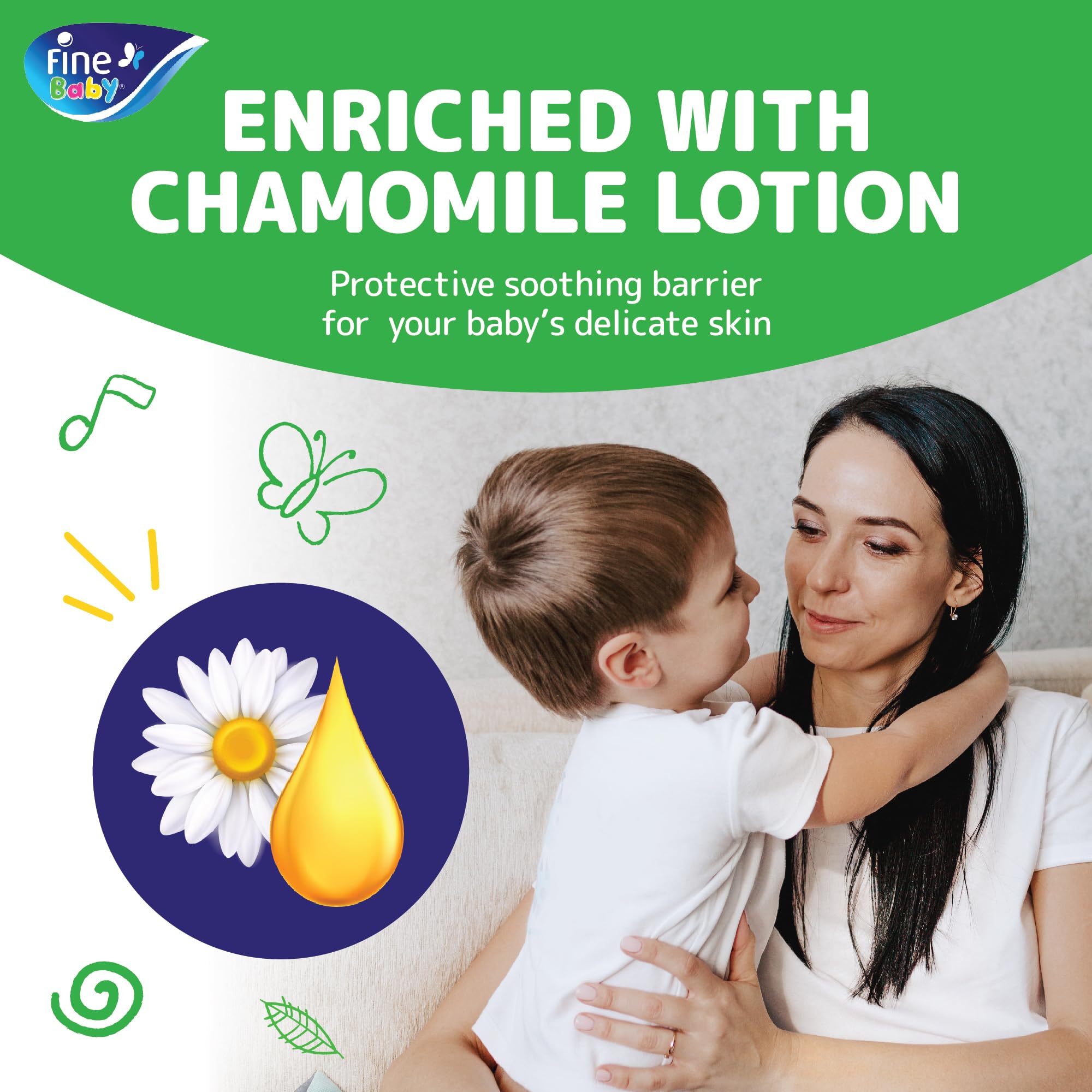 Fine Baby Diapers with the New Double Lock Size 6 Junior 16+ kg, 144 Count (36x4) حفاظات فاين بيبي بلوشن لمسة الأم، حجم جونيور 22+ كغم، العبوة الكبيرة 144 حفاظة Fine Baby Diapers with the New Double Lock Size 6 Junior 16+ kg, 144 Count (36x4) حفاظات فاين بيبي بلوشن لمسة الأم، حجم جونيور 22+ كغم، العبوة الكبيرة 144 حفاظة